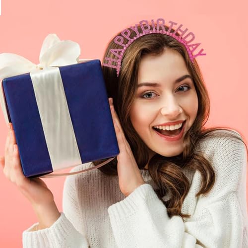 Cinaci 10 Pieces Sparkly Bead Plasitc Happy Birthday Headbands Crowns