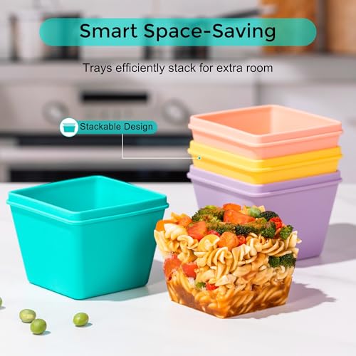 Gemice 1-Cup Silicone Freezer Molds with Lids - 4-Pack Food Storage