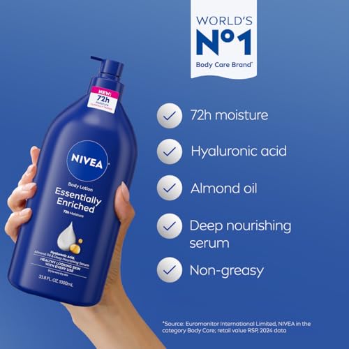 NIVEA Essentially Enriched Body Lotion for Very Dry Skin, 33.8 Fl Oz
