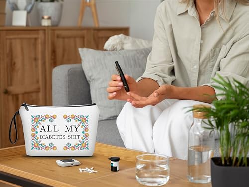 ARIOSEY Diabetes Travel Case - Canvas Medicine Pouch & Makeup Bag