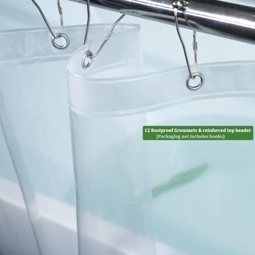 Extra Long Clear Shower Curtain Liner 72x76 Inch Waterproof