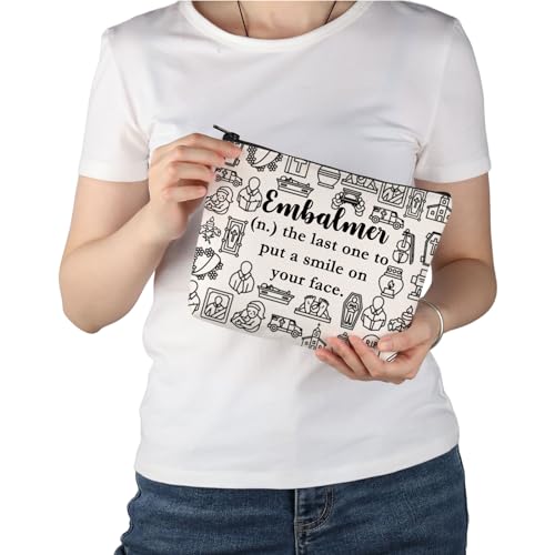 Embalmer Definition Canvas Makeup Bag - Funny Mortician Gift Pouch