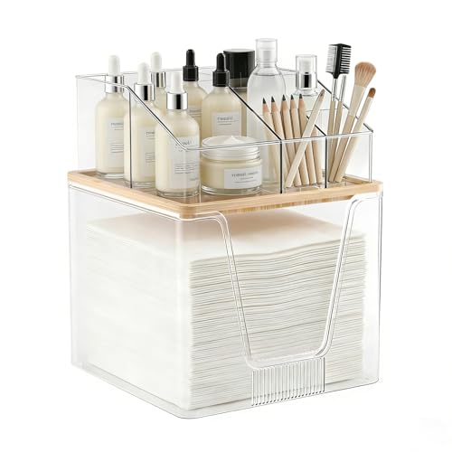 SPOSPO Clear 2-in-1 Disposable Facial Towel Holder & Organizer