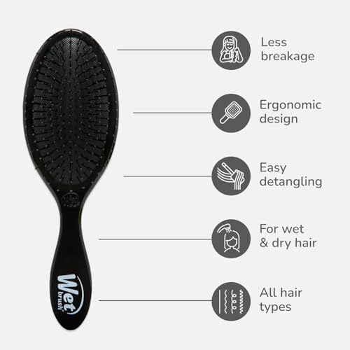 Wet Brush Original Detangler Hair Brush 2 Pack - Black, Ultra-Soft IntelliFlex Bristles for Wet & Dry Hair