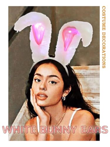 LED Light Up Bunny Ears Headband - Glow in the Dark Rabbit Ear Headpiece