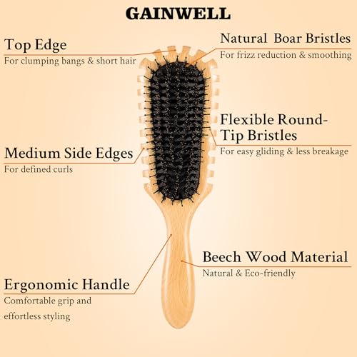 GAINWELL Wooden Curl Defining Brush for Effortlessly Defined Curls
