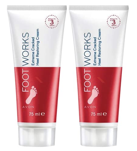 Avon Foot Works Maximum Strength Cracked Heel Cream - 2.5 Fl Oz Pack of 2