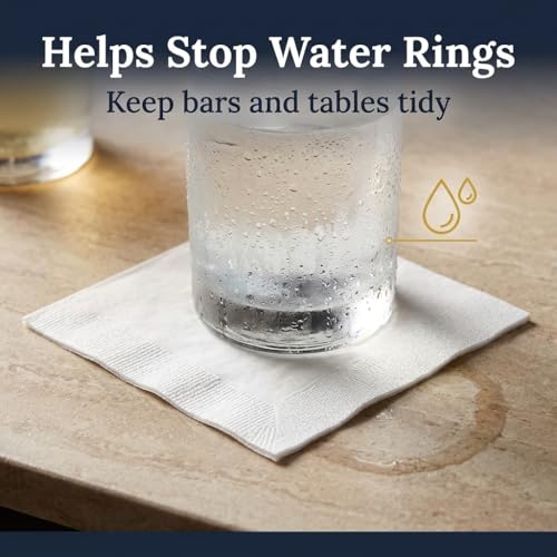 500 Count White Cocktail Napkins - Absorbent Paper for Parties & Bars