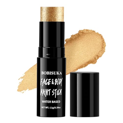 Metallic Gold Face Paint Stick - Highly Pigmented Cream for Halloween & Cosplay