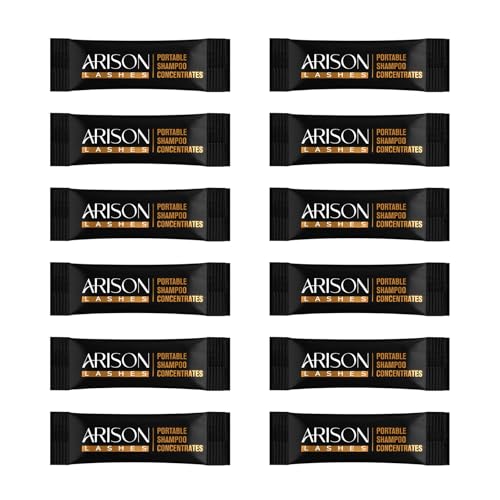 Unscented ARISON LASHES Lash Shampoo Concentrate - Hypoallergenic Eyelash Cleanser for Extensions, 12-Pack Travel Size