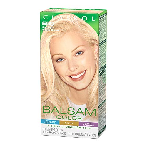 Clairol Balsam Permanent Hair Dye, 599 Ultra Light Natural Blonde - 3 Pack