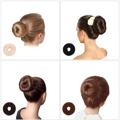 10-Piece Hair Bun Maker Set - Brown Donut Bun Tools for Women & Kids