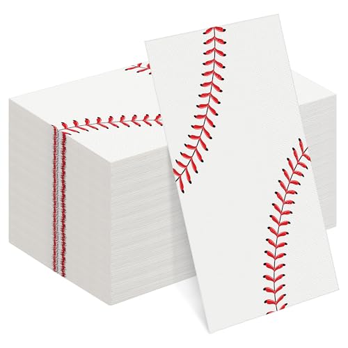 Kochorie 96-Count Baseball Napkins - 7.8 x 4.3 Inches Disposable Party Supplies