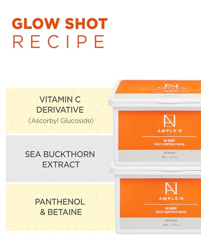 AMPLE:N VC Shot Daily Vitamin C Sheet Mask Tub - 30 Count Brightening