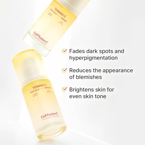 Cell Fusion C Toning Serum - Brightening Dark Spot Treatment with Vitamin C & Niacinamide, 1.01 fl. oz