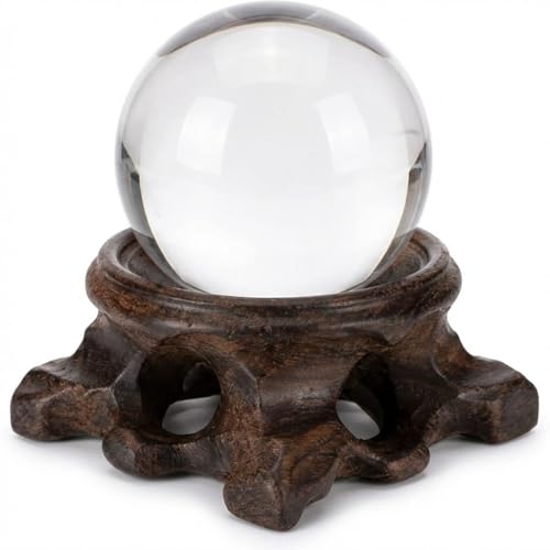 Didiseaon Crystal Ball Pedestal Stand - 2.16 in Black Ebony