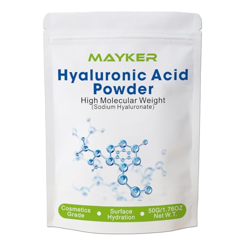 MAYKER Pure Hyaluronic Acid Powder 1.76oz - DIY Cosmetic Grade Serum