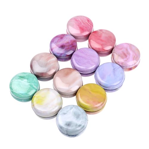Marble 12-Pack Reusable Mini Tinplate Candle Jars with Lids, 20ml Travel Containers