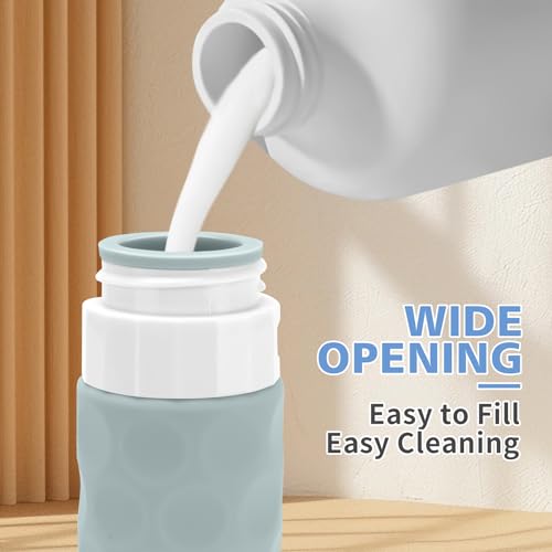 Silevoler Travel Bottles for Toiletries, 4pcs Tsa Approved 3oz Travel Size Containers, BPA Free Leak Proof Premium Silicone Bottles, Refillable Liquid Squeezable Accessories W/Toiletry Bag