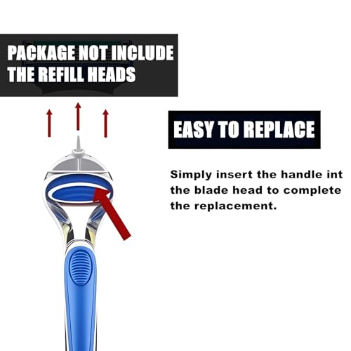 Ergonomic Replacement Handle for Gillette Fusion 5 Razors - 2 Pack