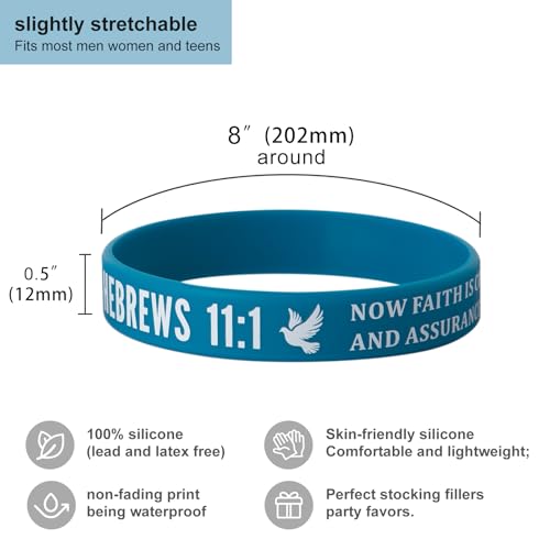 12-Pack Inspirational Bible Verses Silicone Wristbands