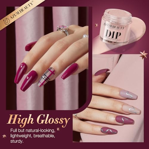 AZUREBEAUTY Dip Powder Nail Kit - 4-Color Fall Winter Set with Liquids