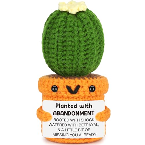 Funny Crochet Cactus Goodbye Gift for Coworker & Friend