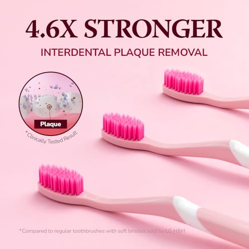 Himalaya Pink Salt Toothbrush - Medium Bristles for Deep Clean