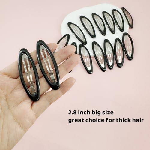 16 XL Black Hair Clips for Thick Hair - 2.8 Inch Non-Slip Grips