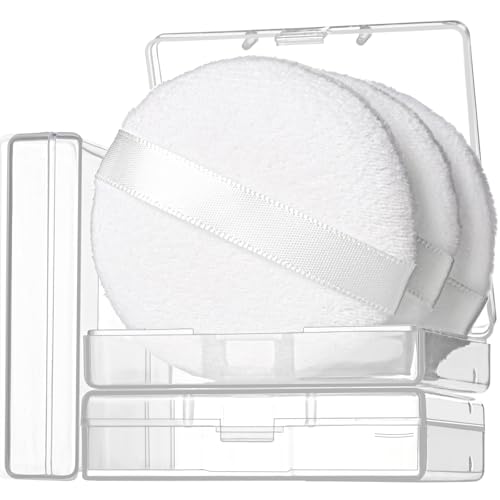 Teenitor 3-Pack Soft Face Powder Puffs with Cases - 2.36 Inch