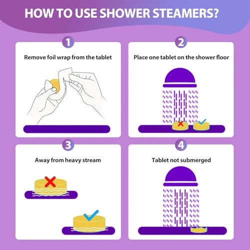 JoJowell Lavender Shower Steamers - 12 Pack Aromatherapy Shower Bombs