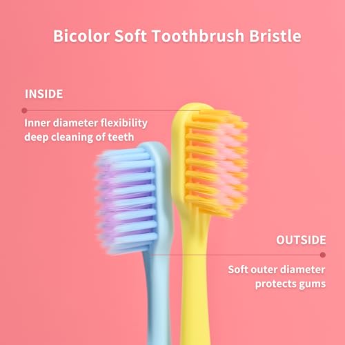 VIWIK 10-Pack Extra Soft Toothbrushes for Sensitive Teeth