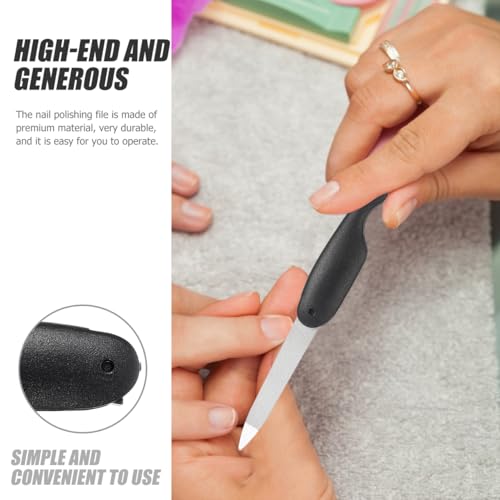 Ipetboom 6-Pack Foldable Stainless Steel Nail Files - Double-Sided Manicure Tools