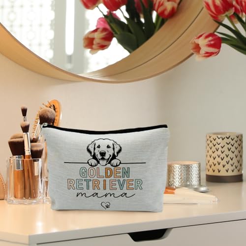 Golden Retriever Mom Makeup Bag for Women - Gift for Pet Loving Moms