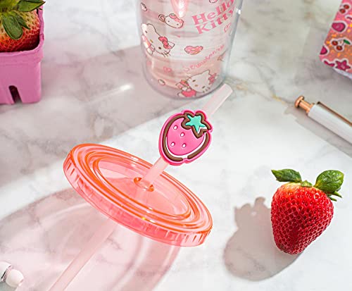 Hello Kitty Strawberry Travel Tumbler with Lid & Straw - 24oz