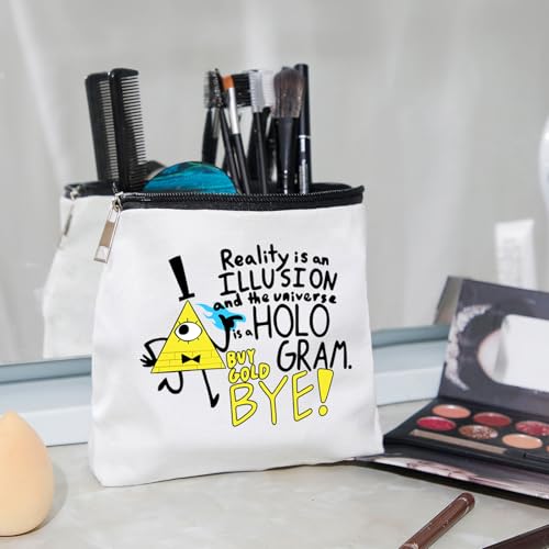 WZJHCL Bill Cipher Makeup Pouch - Cartoon Cosmetic Bag (Bye)