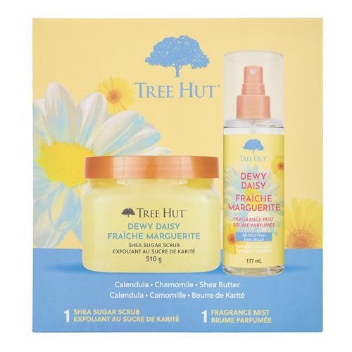Tree Hut Dewy Daisy Skincare Gift Set - Exfoliating Scrub & Hydrating Spray
