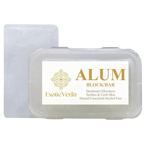 Piedra de Alumbre Alum Stone 100% Pure Alum Block ? Potassium Alum Crystal Stone | Natural, Unscented Deodorant & Aftershave Soothes Razor Burn, Stops Bleeding, Non-Staining, Alcohol-Free