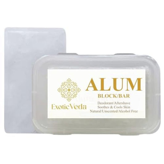 Piedra de Alumbre Alum Stone 100% Pure Alum Block ? Potassium Alum Crystal Stone | Natural, Unscented Deodorant & Aftershave Soothes Razor Burn, Stops Bleeding, Non-Staining, Alcohol-Free