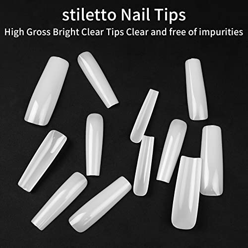 240 Pcs Natural Full Cover Nail Tips for Acrylic Nails