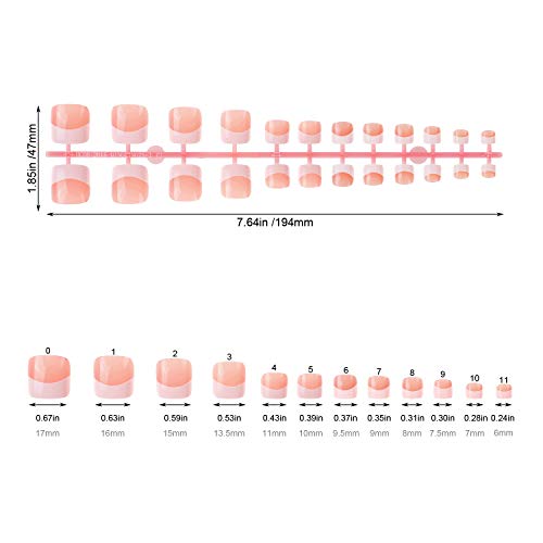 MWOOT 240Pcs French Nail Tips Set – 12 Sizes False Nail Tips for DIY Manicure