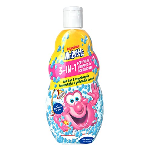 Mr. Bubble 3-in-1 Kids Shampoo, Conditioner & Body Wash - Bubble Gum Scent, 16 fl oz (Pack of 2)
