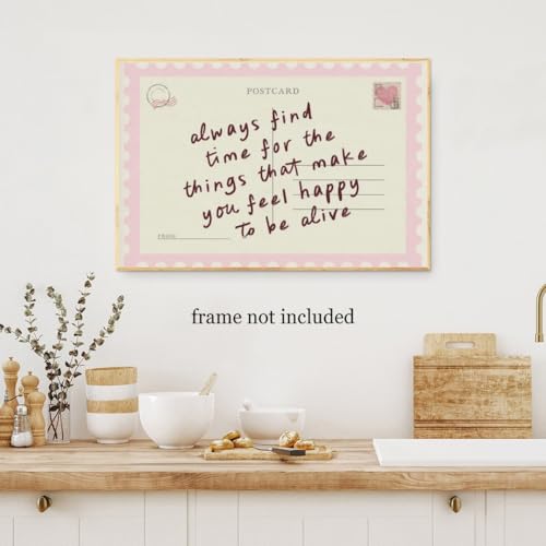 Vintage Pink Inspirational Wall Art - Positive Quote Poster 8x10