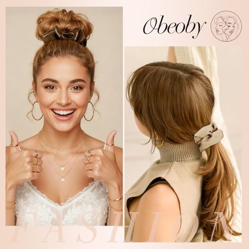 Satin Hair Scrunchies for Women - 8 Pack No-Crease Hair Ties
