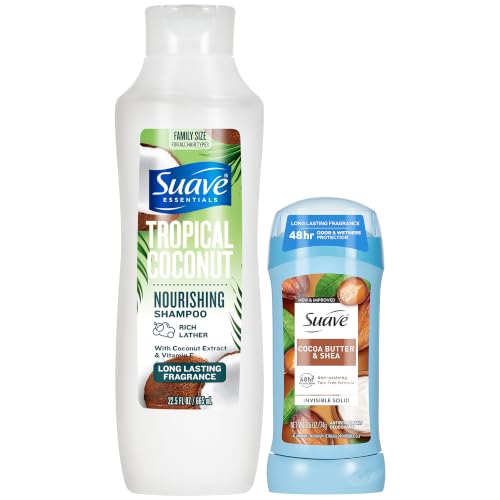 Suave Tropical Coconut Shampoo & Cocoa Butter & Shea Deodorant Set