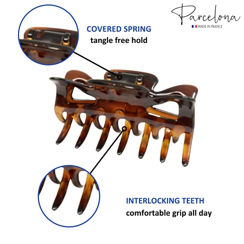 Parcelona Classic Tortoise Shell Hair Claw Clip - 3 Inch