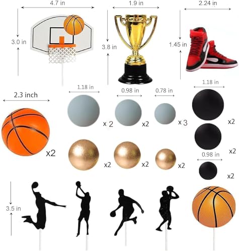 Basketball Cake Toppers Set - 29pcs Sports Party Decorations