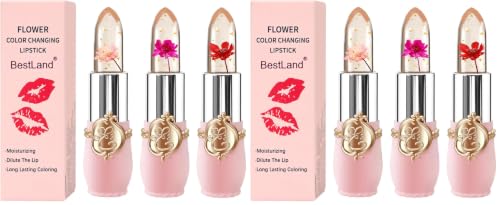 BestLand Flower Jelly Lipstick Set - Color Changing Moisturizing Lip Balm