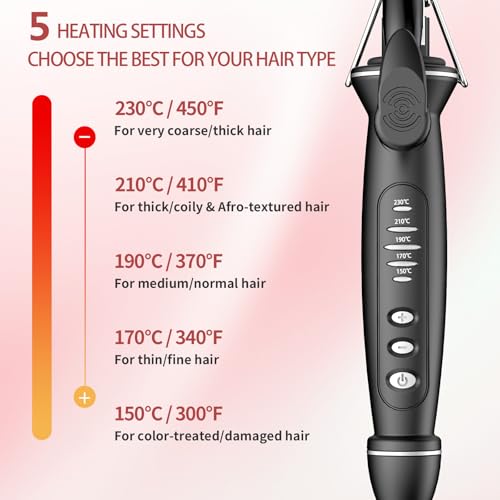 SAOSA 1/2 Inch Thin Curling Wand, Extra-Long Ceramic Hair Iron for Ringlets