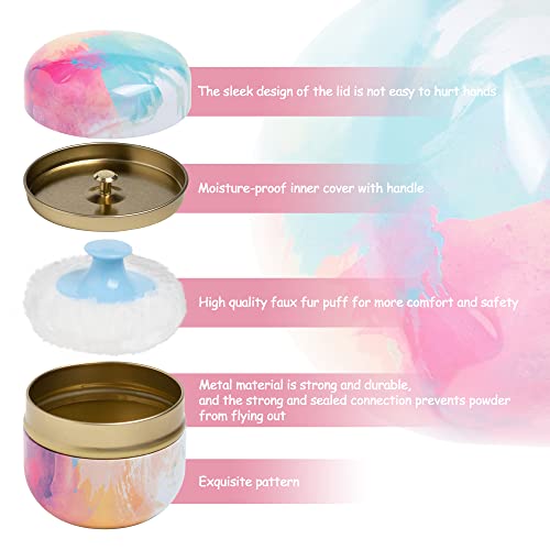 ACVOINRR Body Powder Puff Set with Container for Travel